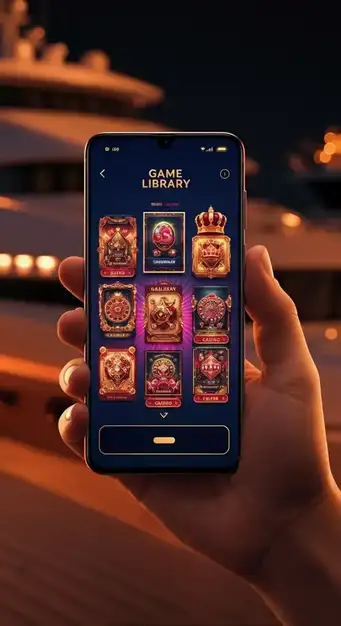 Un lobby de jeux Kingmaker Casino dynamique avec divers titres de machines à sous et tables de croupiers en direct, présentant la sélection vaste et diversifiée de plus de 8 500 jeux disponibles sur la plateforme.